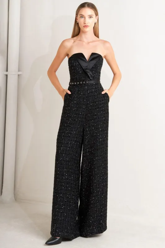 Spark Noir Tweed Jumpsuit made by Flying Tomato