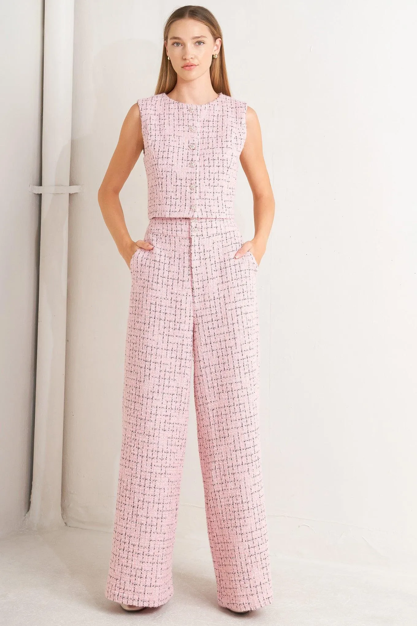 Rosé Edge Ensemble Tweed Vest sold by Zulily product image thumbnail 5