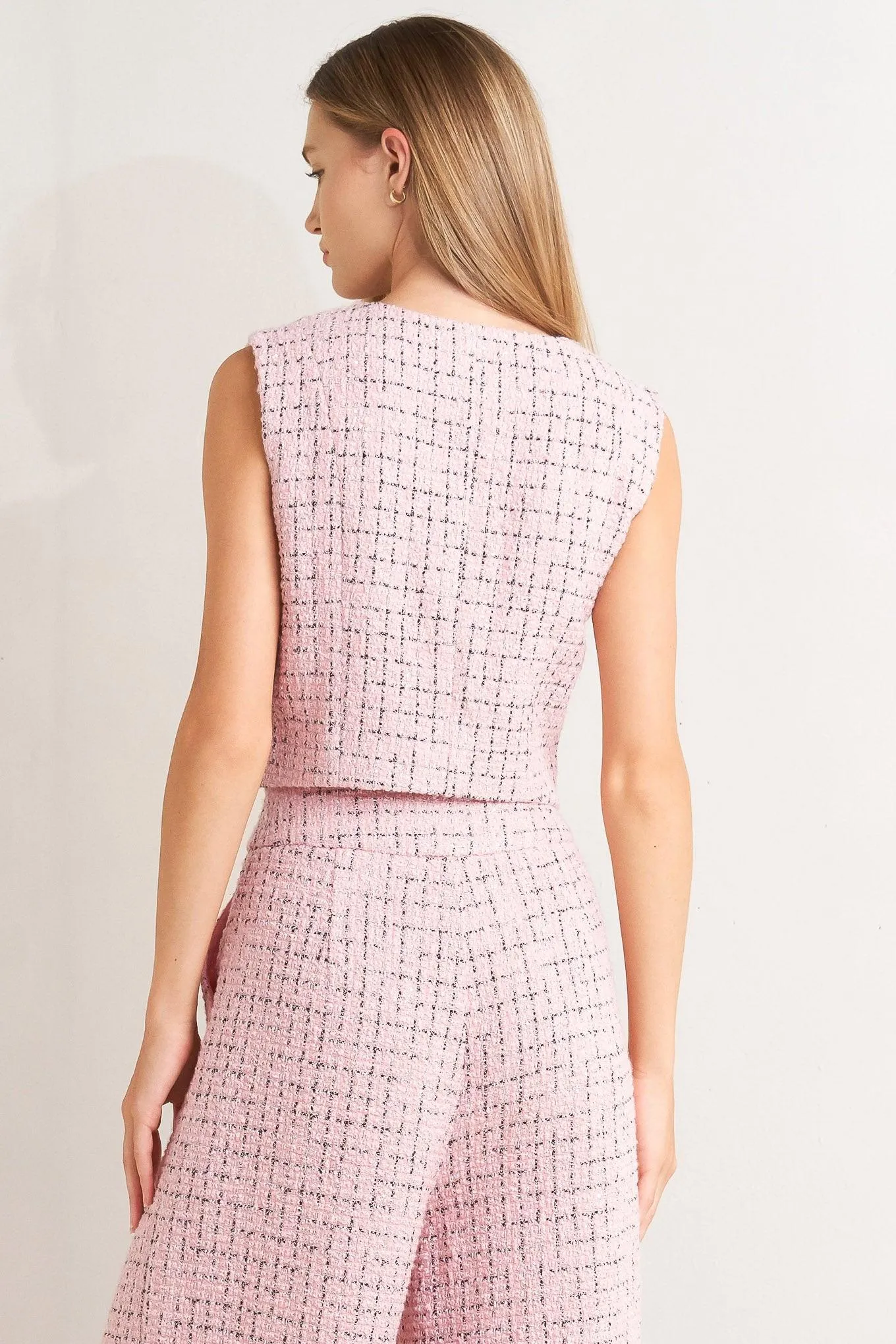 Rosé Edge Ensemble Tweed Vest sold by Zulily product image thumbnail 4