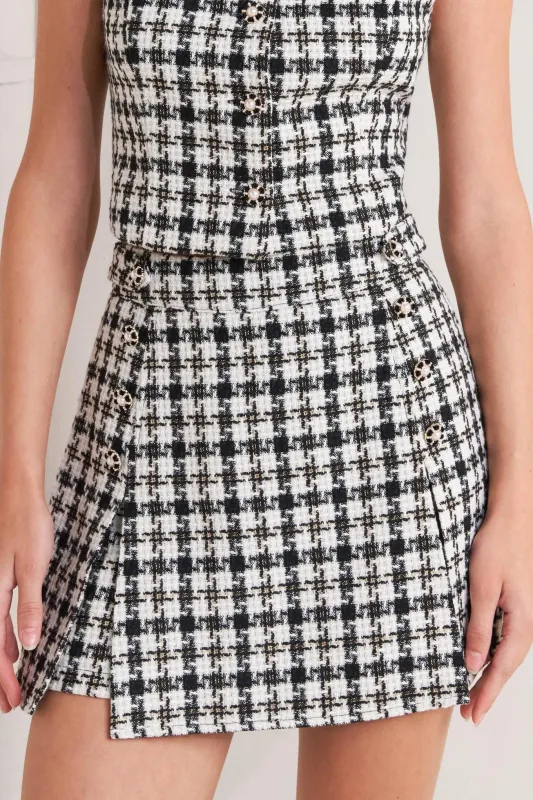 Mona Check Tweed Skort made by Flying Tomato