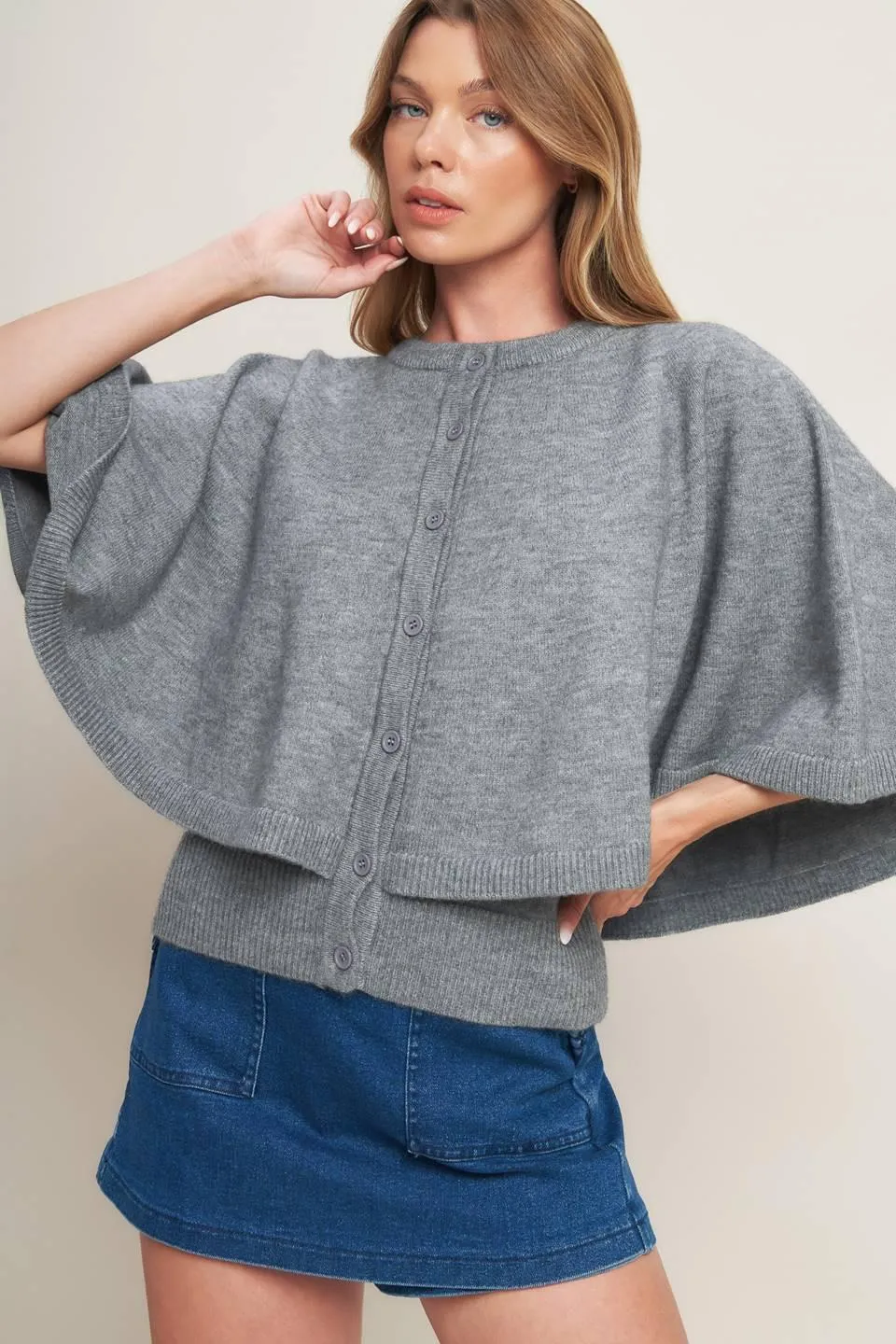 Misty Shawl Capelet Sweater sold by Zulily product image thumbnail 3