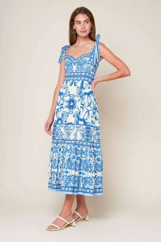 The Garden's Secret Woven Midi Dress made by Flying Tomato