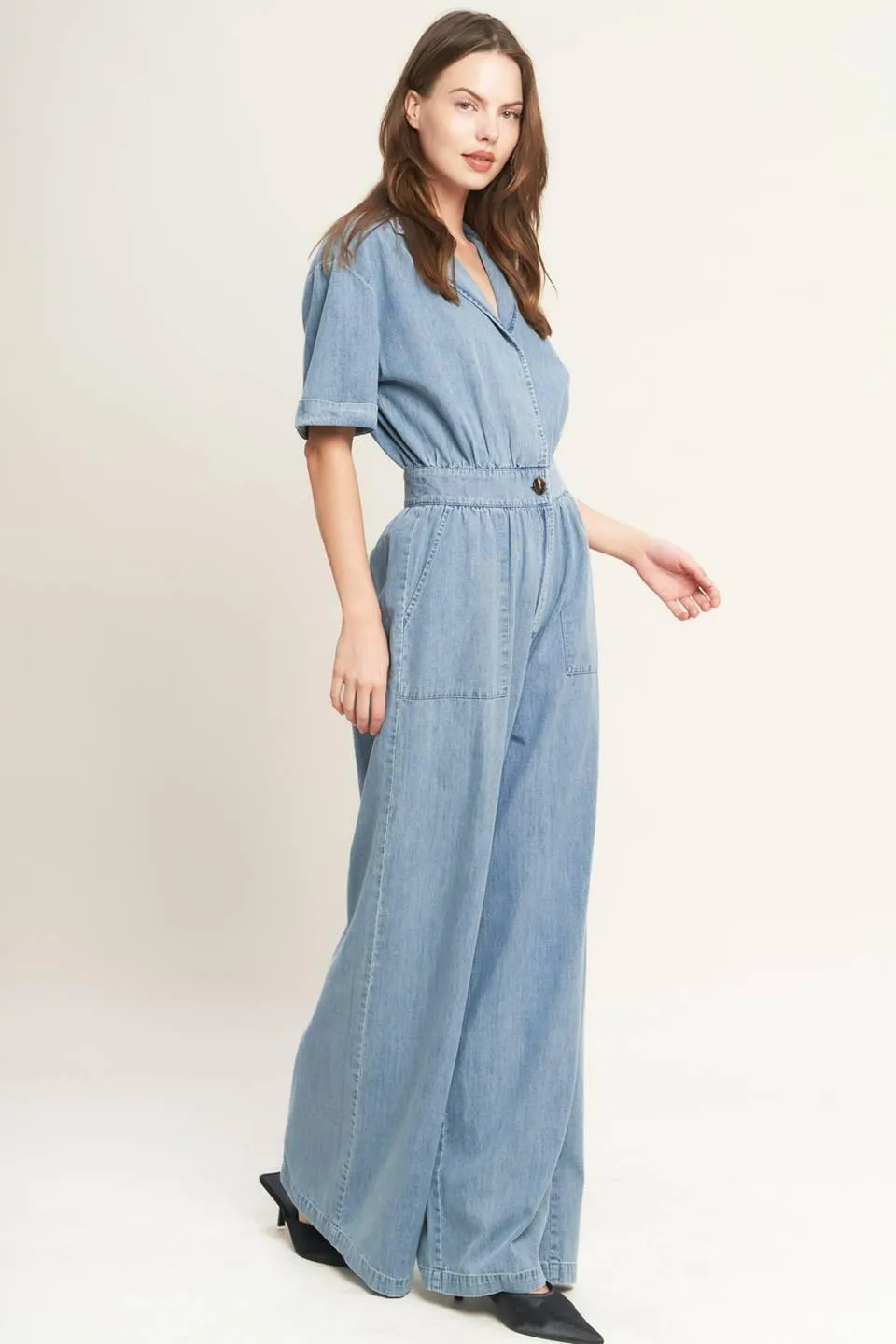 Quiet Luxury Lightweight Denim Jumpsuit sold by Zulily product image thumbnail 4