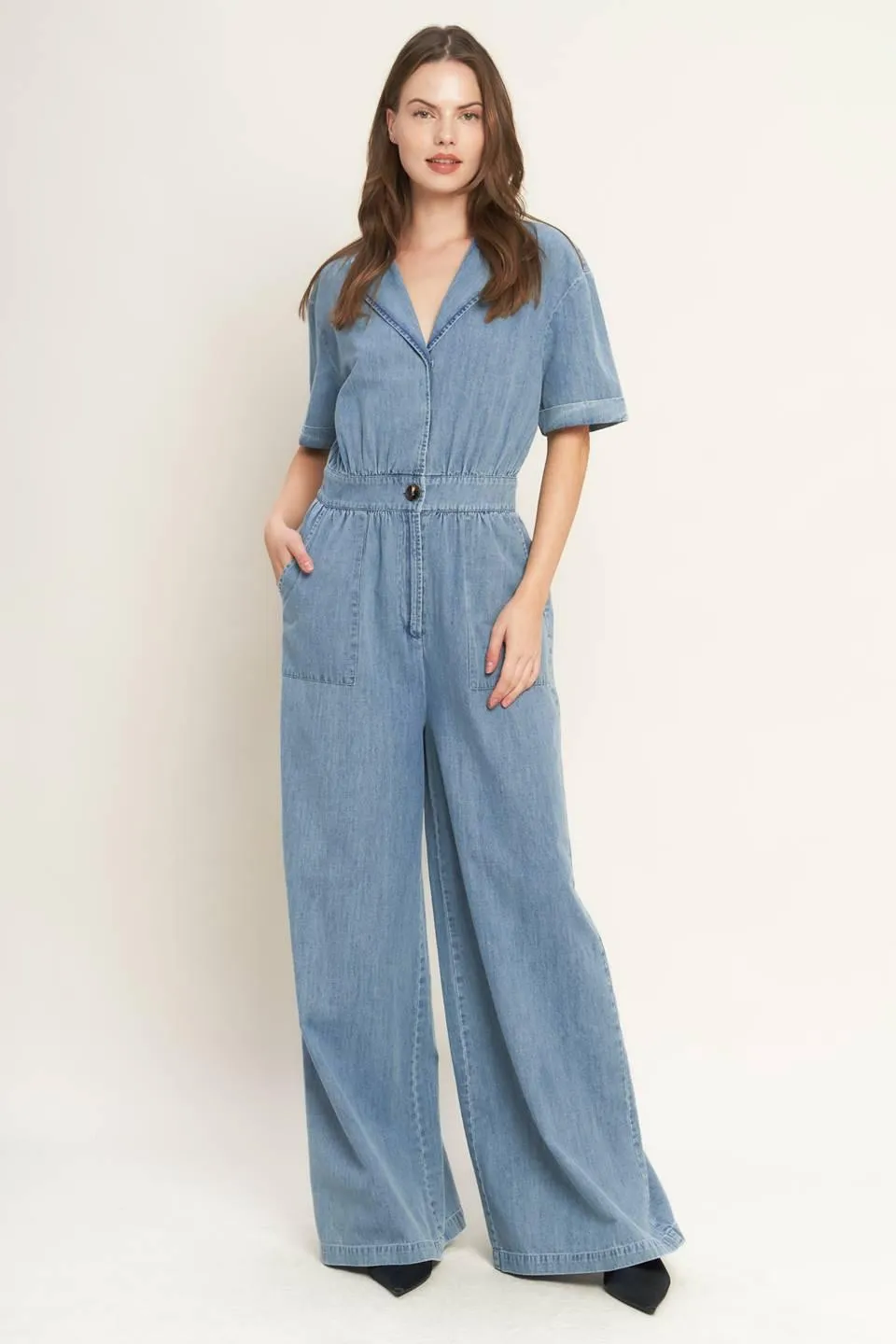 Quiet Luxury Lightweight Denim Jumpsuit sold by Zulily