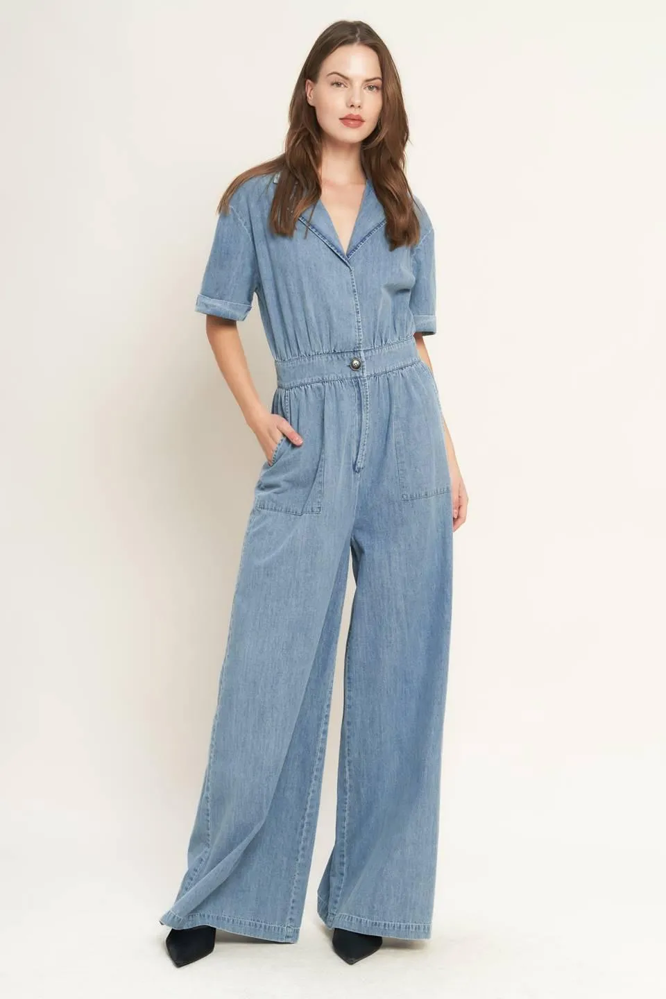Quiet Luxury Lightweight Denim Jumpsuit sold by Zulily product image thumbnail 2