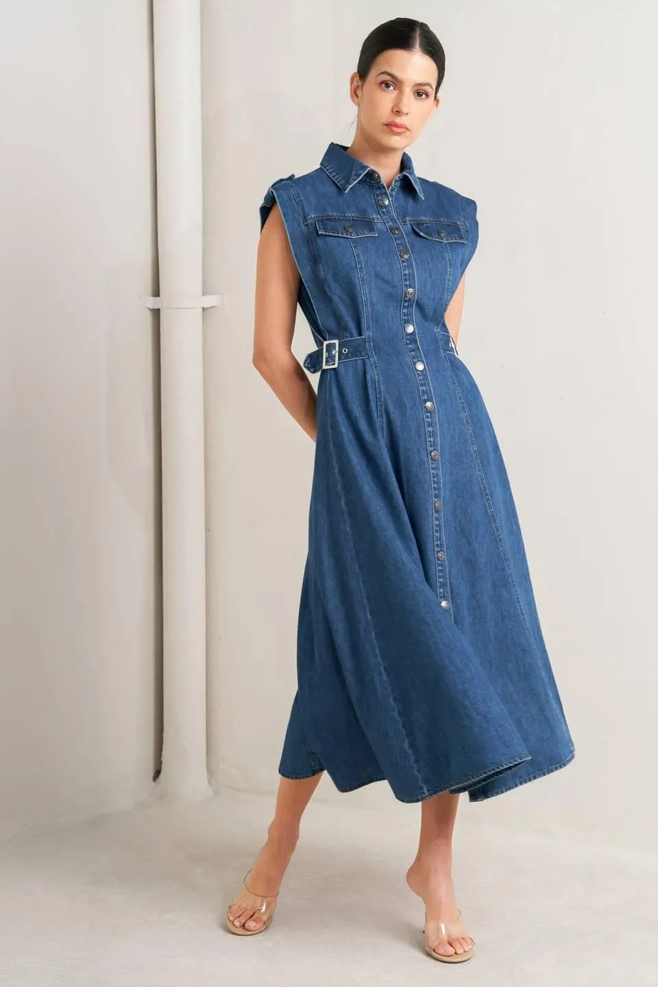 Icon Vintage Denim Midi Dress sold by Zulily product image thumbnail 3