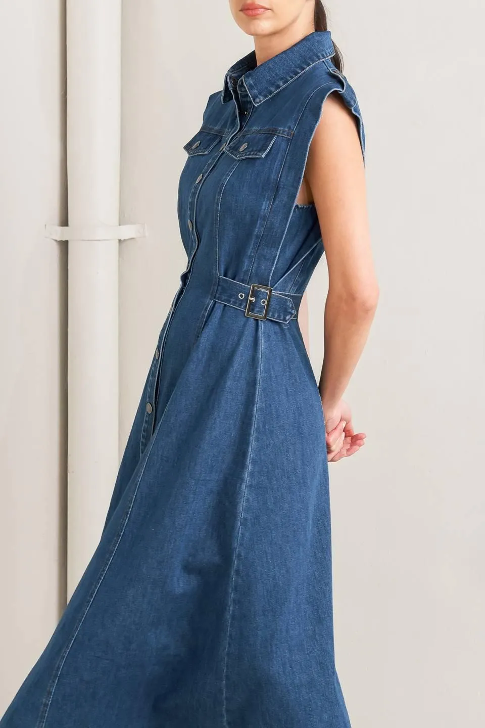 Icon Vintage Denim Midi Dress sold by Zulily product image thumbnail 4