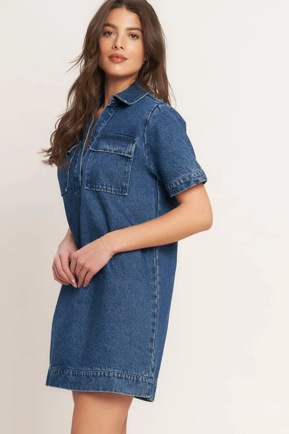Blue Canvas Denim Mini Dress sold by Zulily product image thumbnail 3