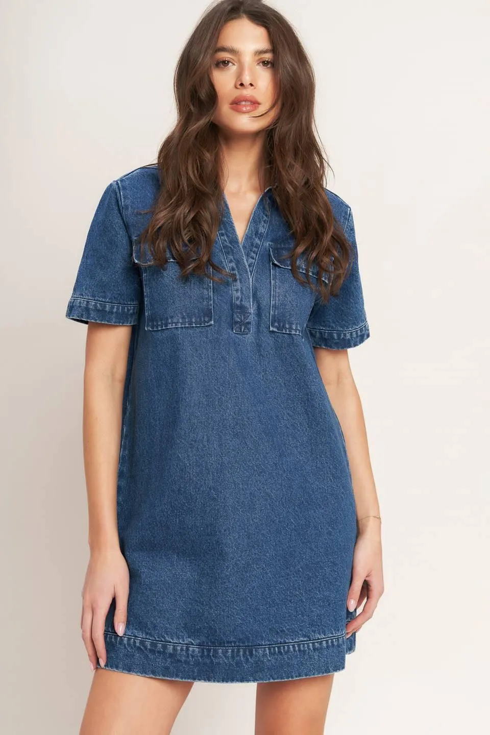 Blue Canvas Denim Mini Dress sold by Zulily product image thumbnail 4