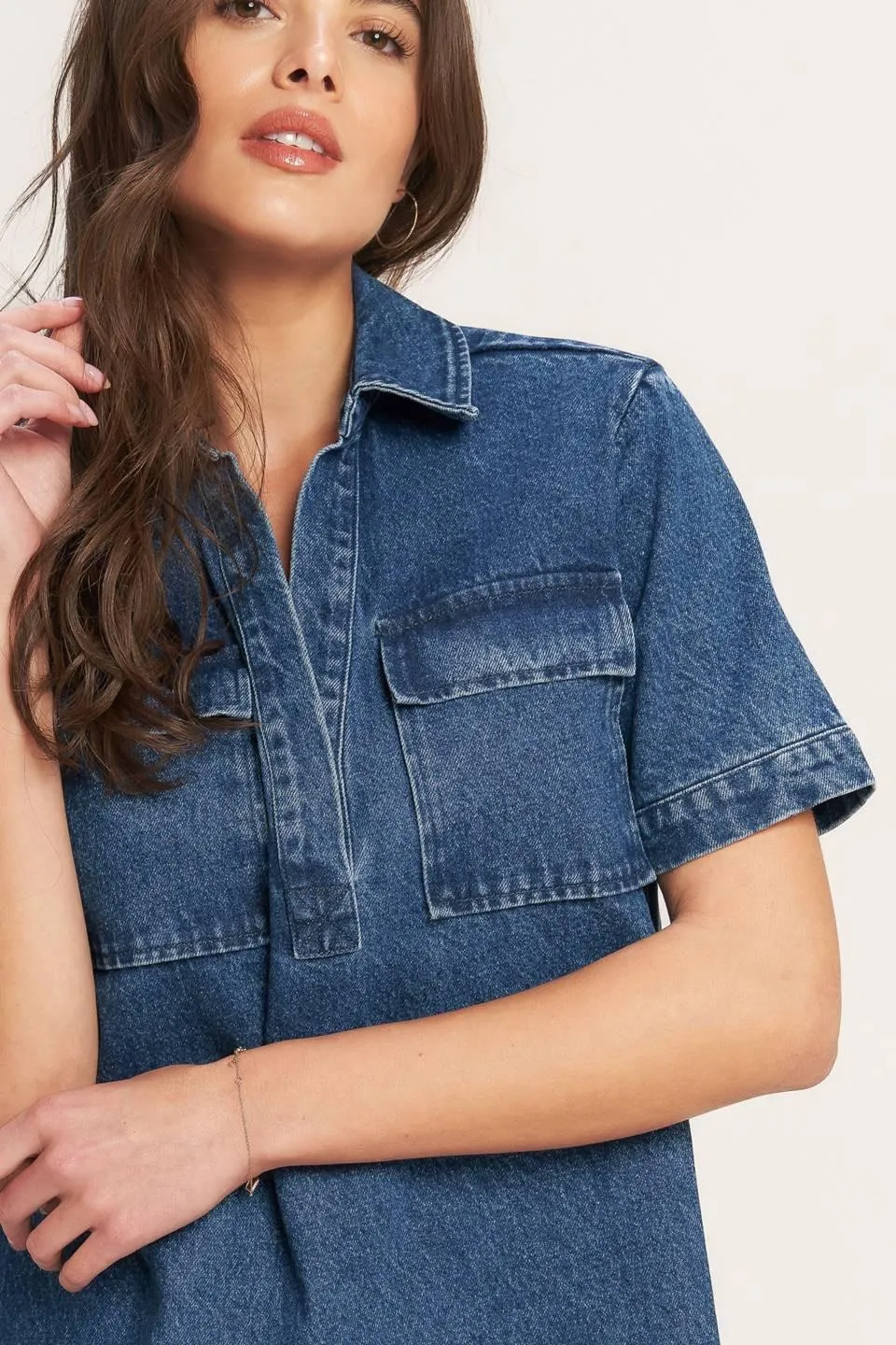 Blue Canvas Denim Mini Dress sold by Zulily product image thumbnail 5