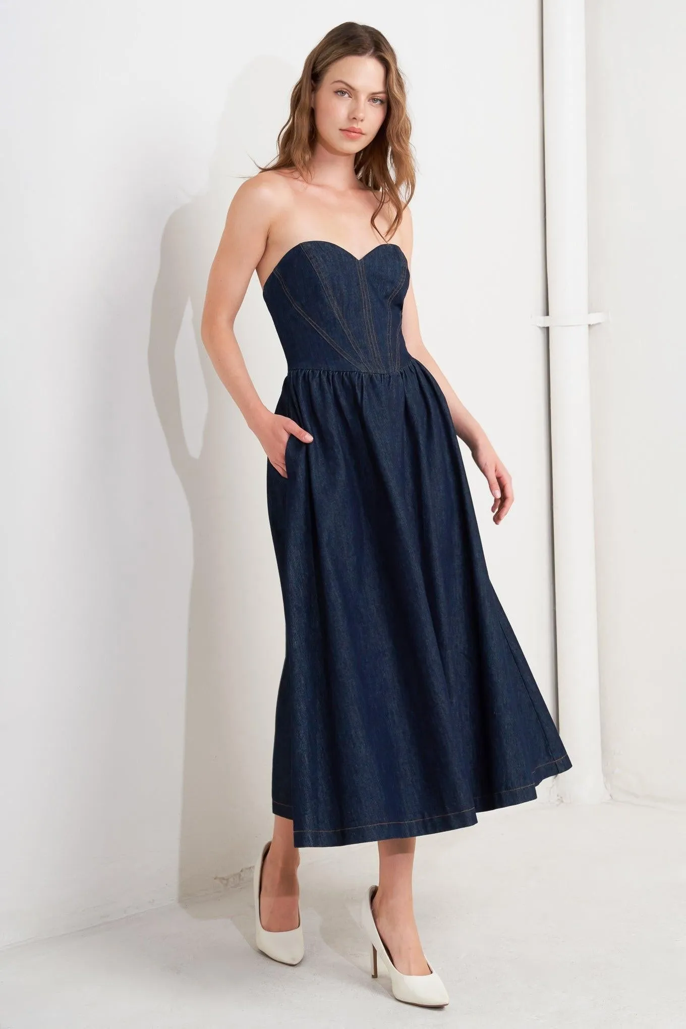 Vintage Siren Denim Midi Dress sold by Zulily product image thumbnail 5