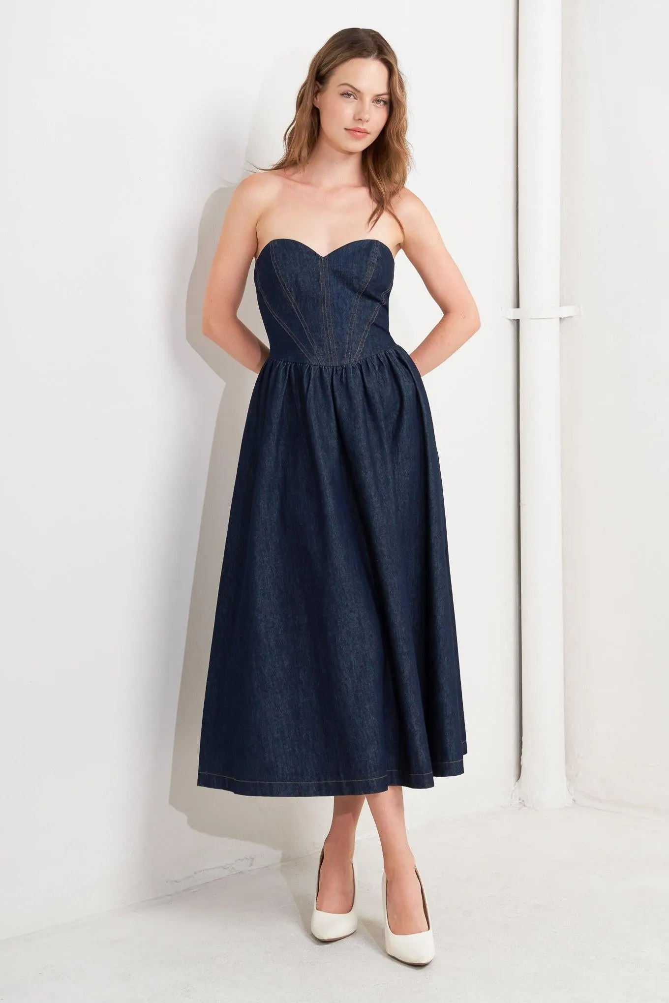 Vintage Siren Denim Midi Dress sold by Zulily product image thumbnail 3