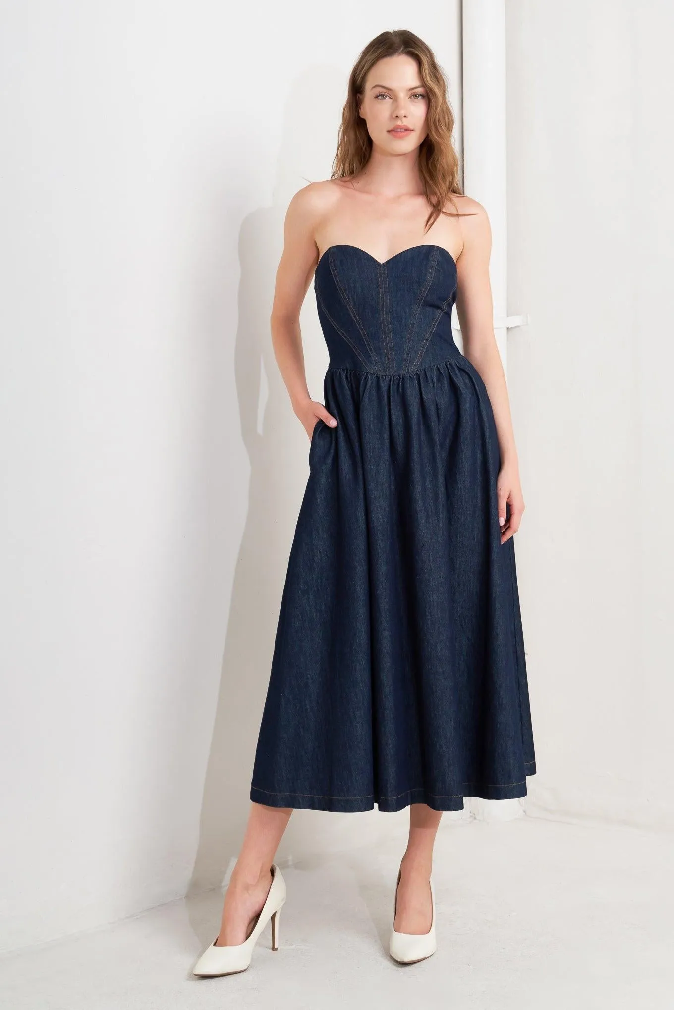 Vintage Siren Denim Midi Dress sold by Zulily