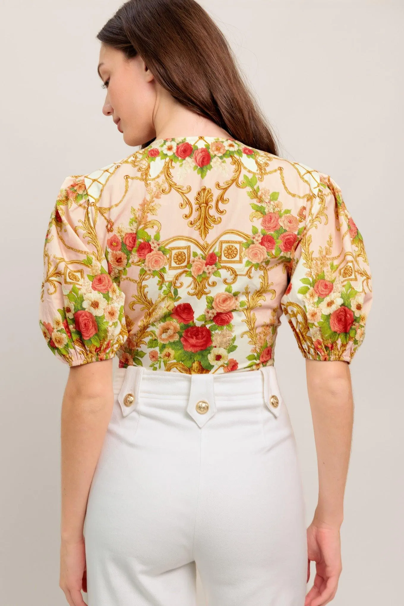 Palace Rose Statement Woven Crop Top sold by Zulily product image thumbnail 2