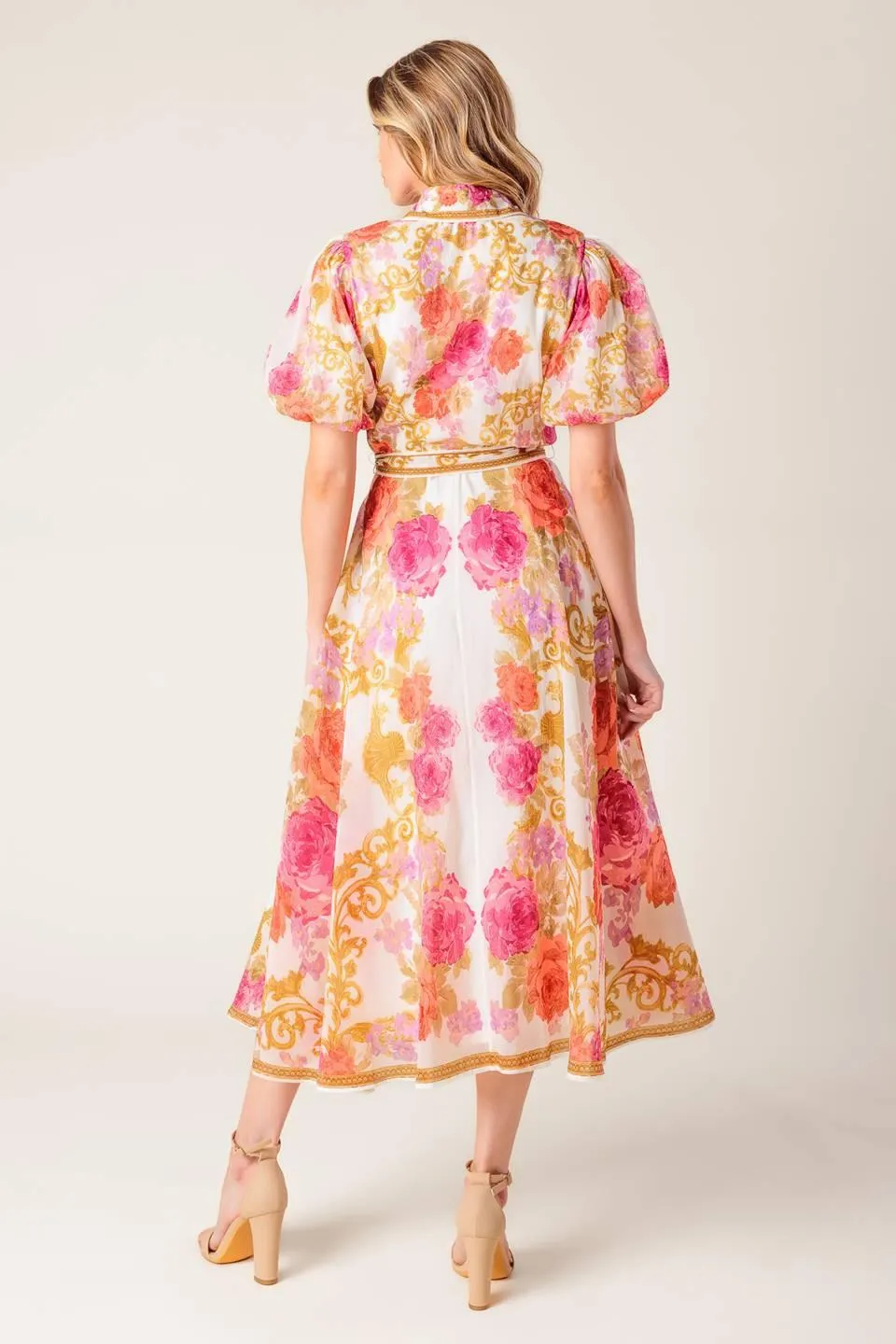 Garden Tapestry Ivory Floral Woven Midi Dress sold by Zulily product image thumbnail 2