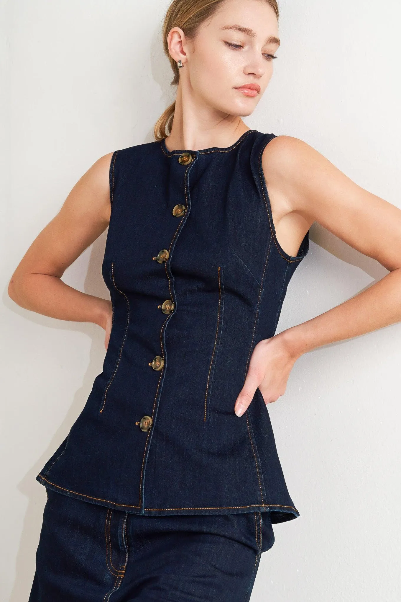 Euro City Denim Vest sold by Zulily