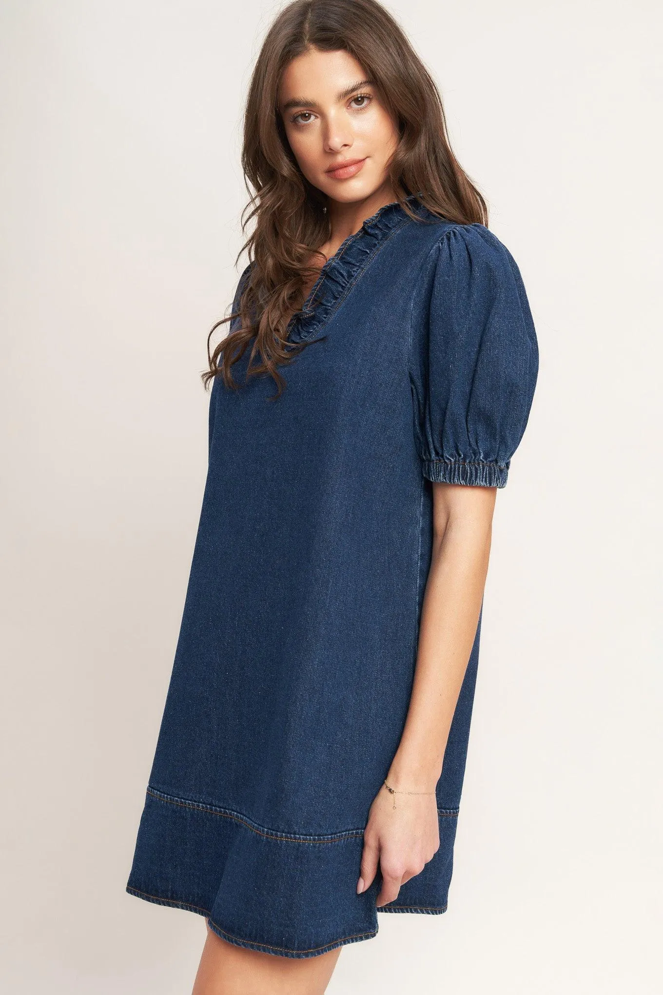 Modern Folk Touch Dnim Mini Dress sold by Zulily product image thumbnail 5