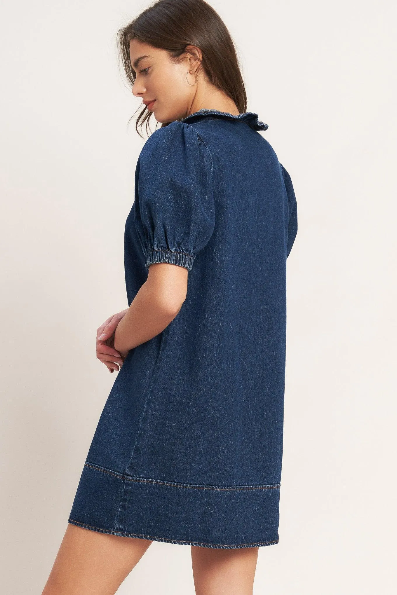 Modern Folk Touch Dnim Mini Dress sold by Zulily product image thumbnail 2