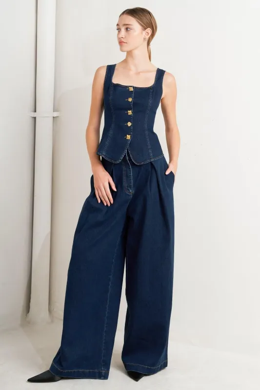Quiet Luxe Denim Pants made by Flying Tomato