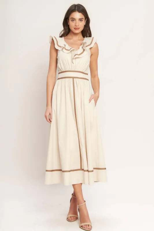 Breeze Canvas Woven Midi Dress made by Flying Tomato