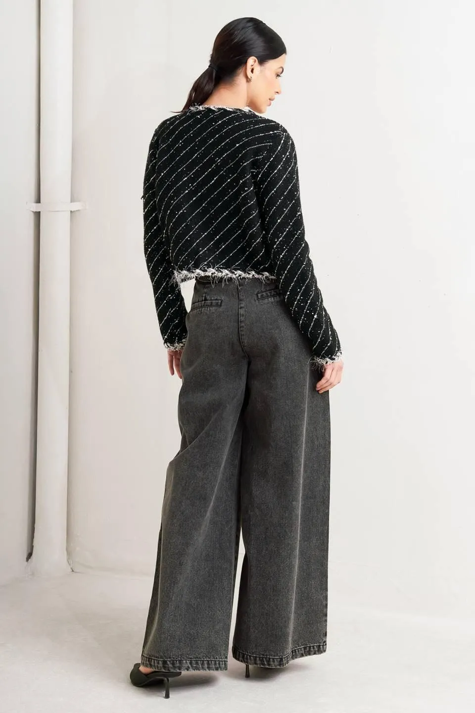 Noir Linear Sweater Knit Jacket sold by Zulily product image thumbnail 5