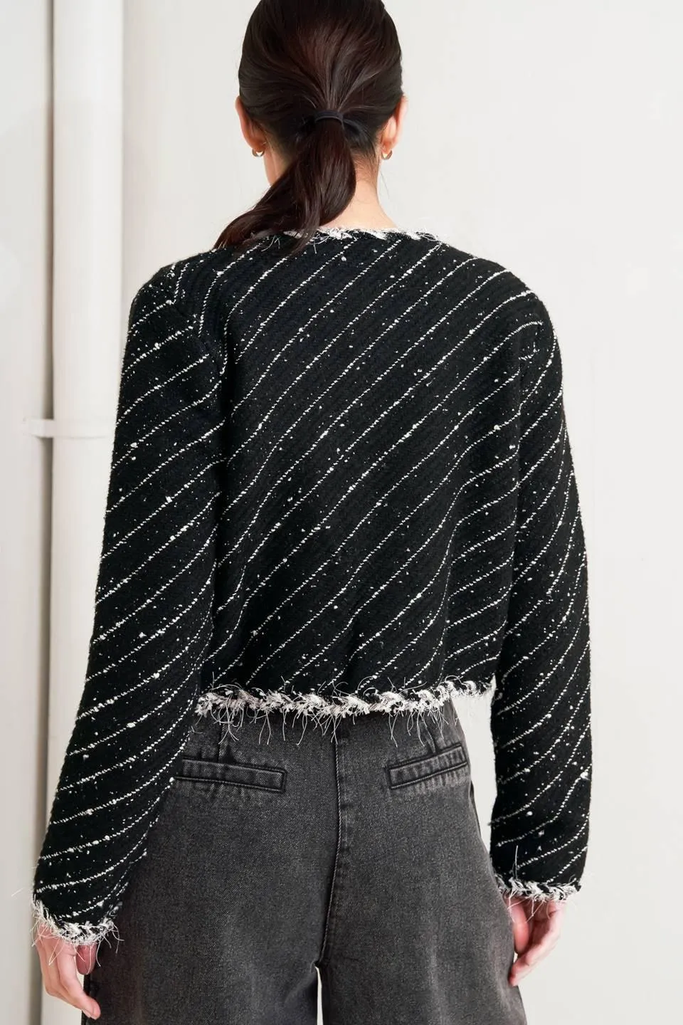 Noir Linear Sweater Knit Jacket sold by Zulily product image thumbnail 2