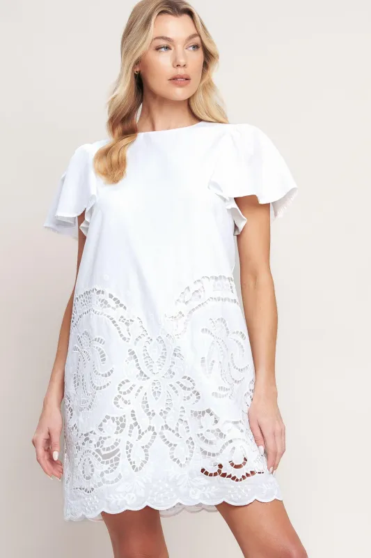 All the Right Reasons Woven Eyelet Dress made by Flying Tomato