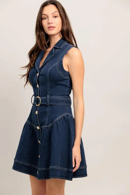 Made to Flatter Denim Mini Dress made by Flying Tomato