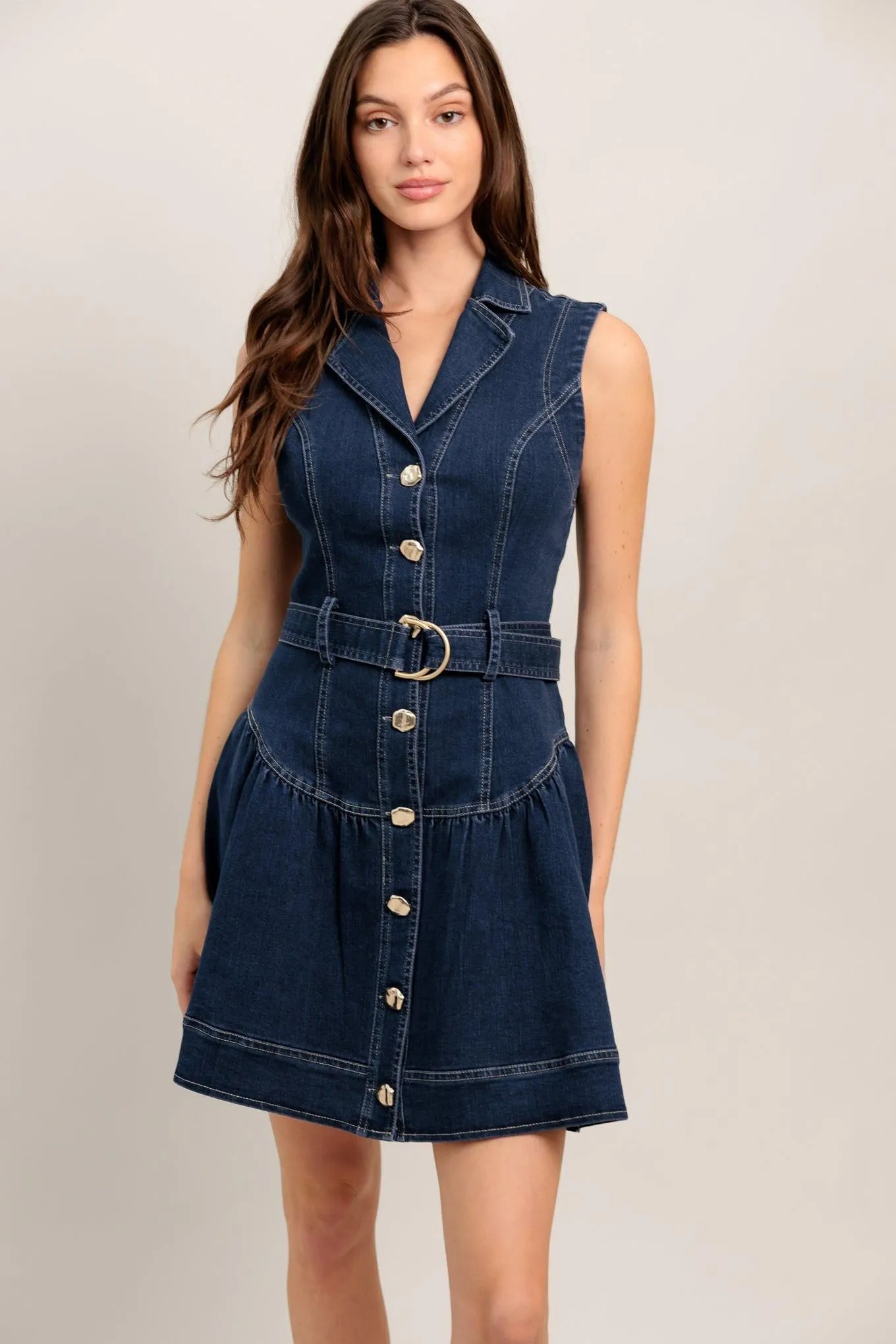 Made to Flatter Denim Mini Dress sold by Zulily product image thumbnail 5