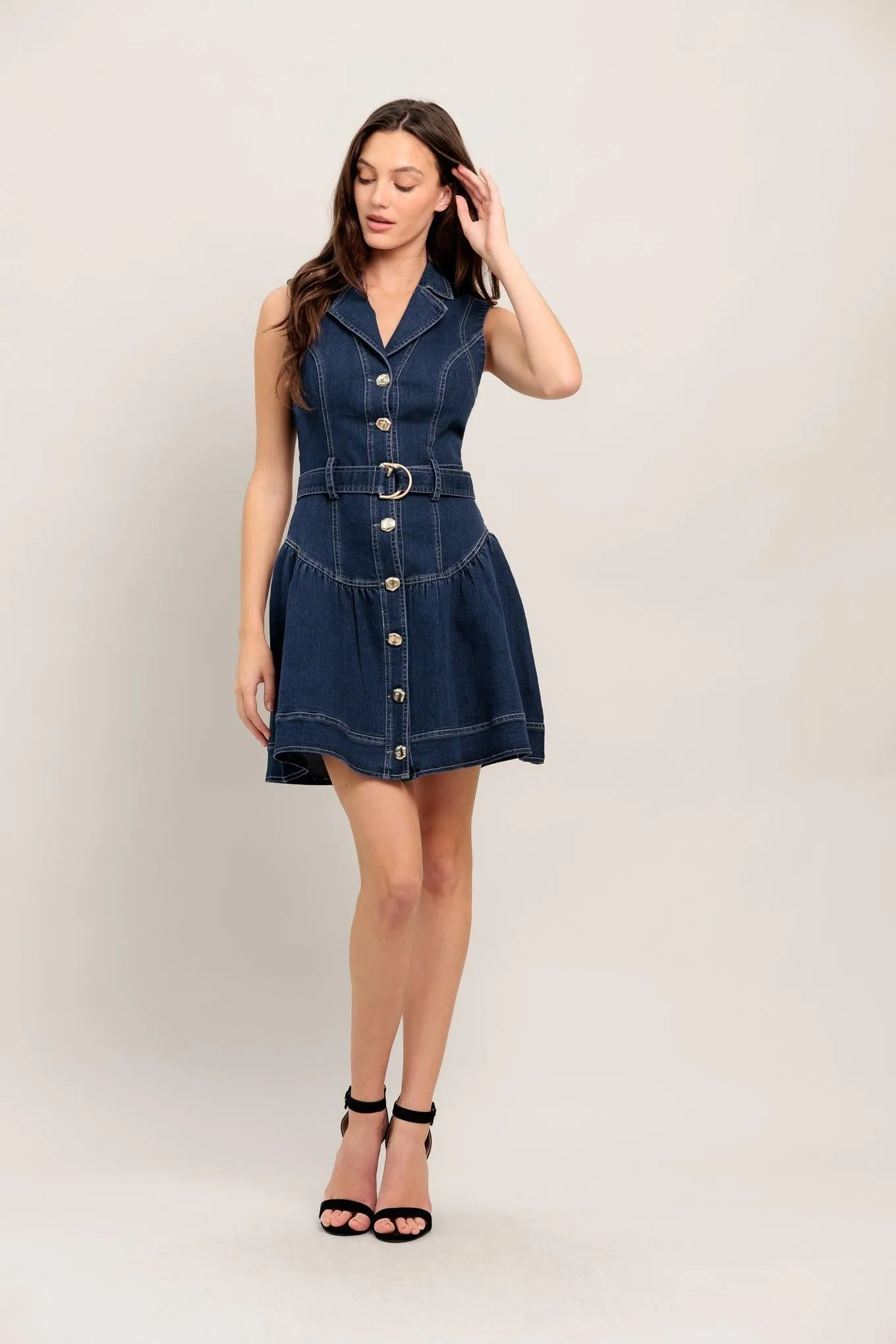 Made to Flatter Denim Mini Dress sold by Zulily product image thumbnail 3