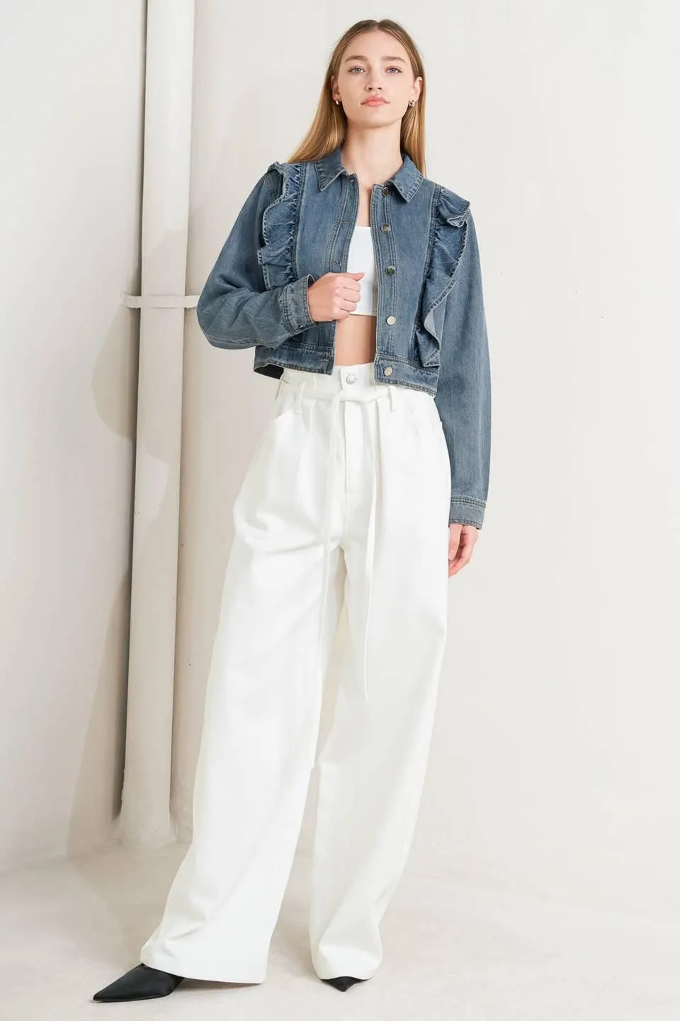 French Femme Denim Crop Jacket sold by Zulily product image thumbnail 5