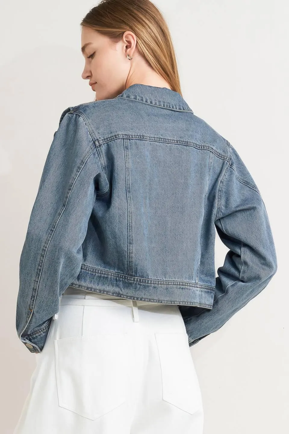 French Femme Denim Crop Jacket sold by Zulily product image thumbnail 2