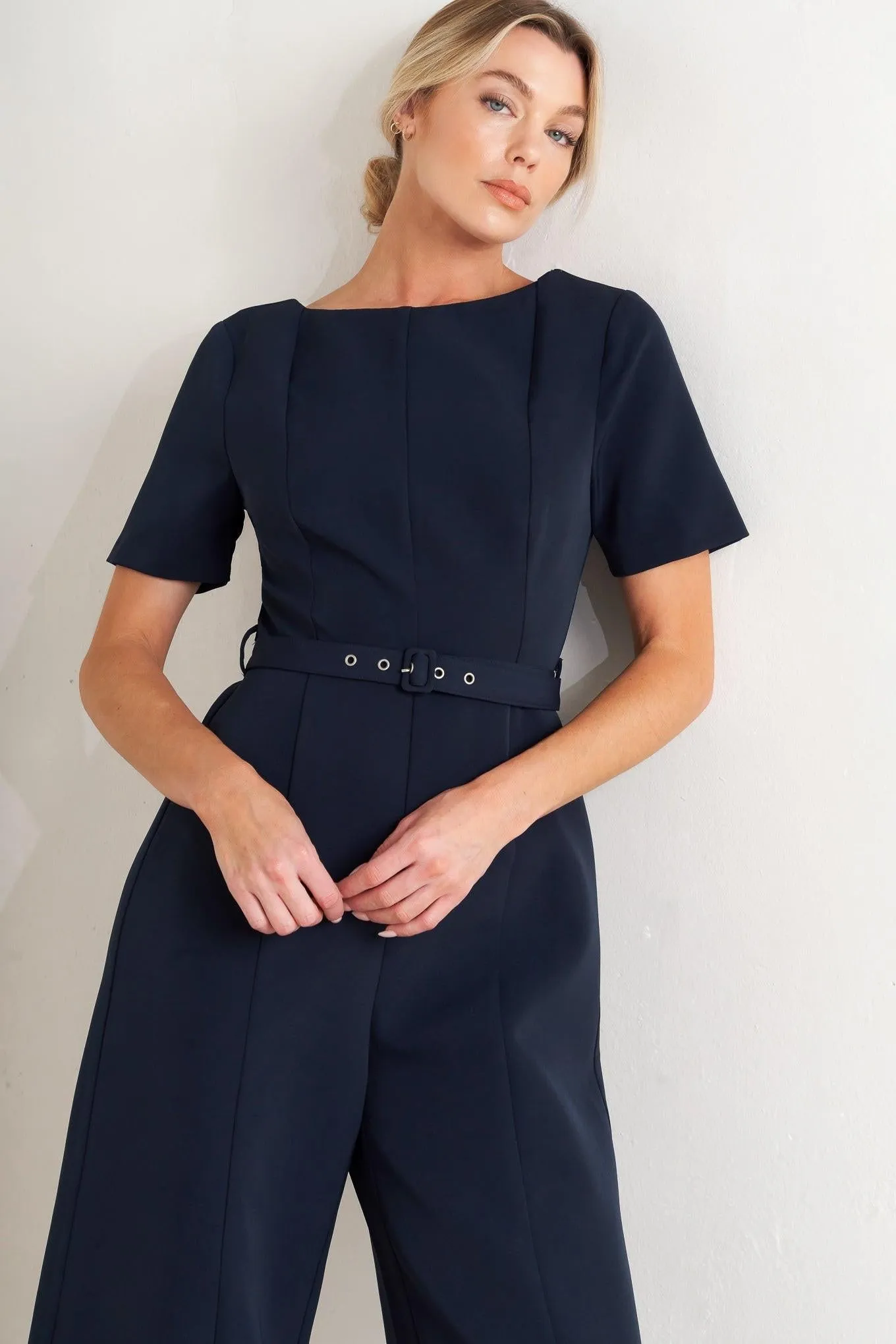 Forever Flattering Navy Woven Jumpsuit sold by Zulily product image thumbnail 4
