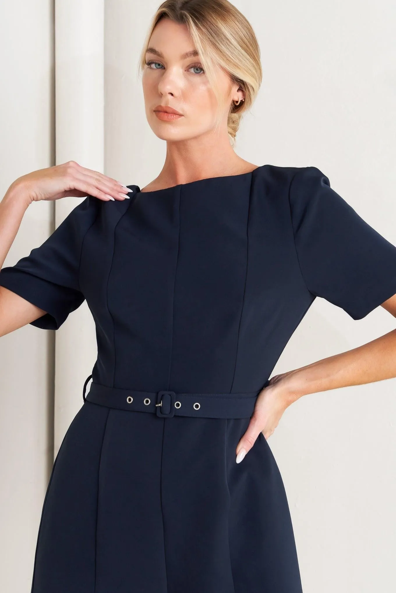 Forever Flattering Navy Woven Jumpsuit sold by Zulily product image thumbnail 5