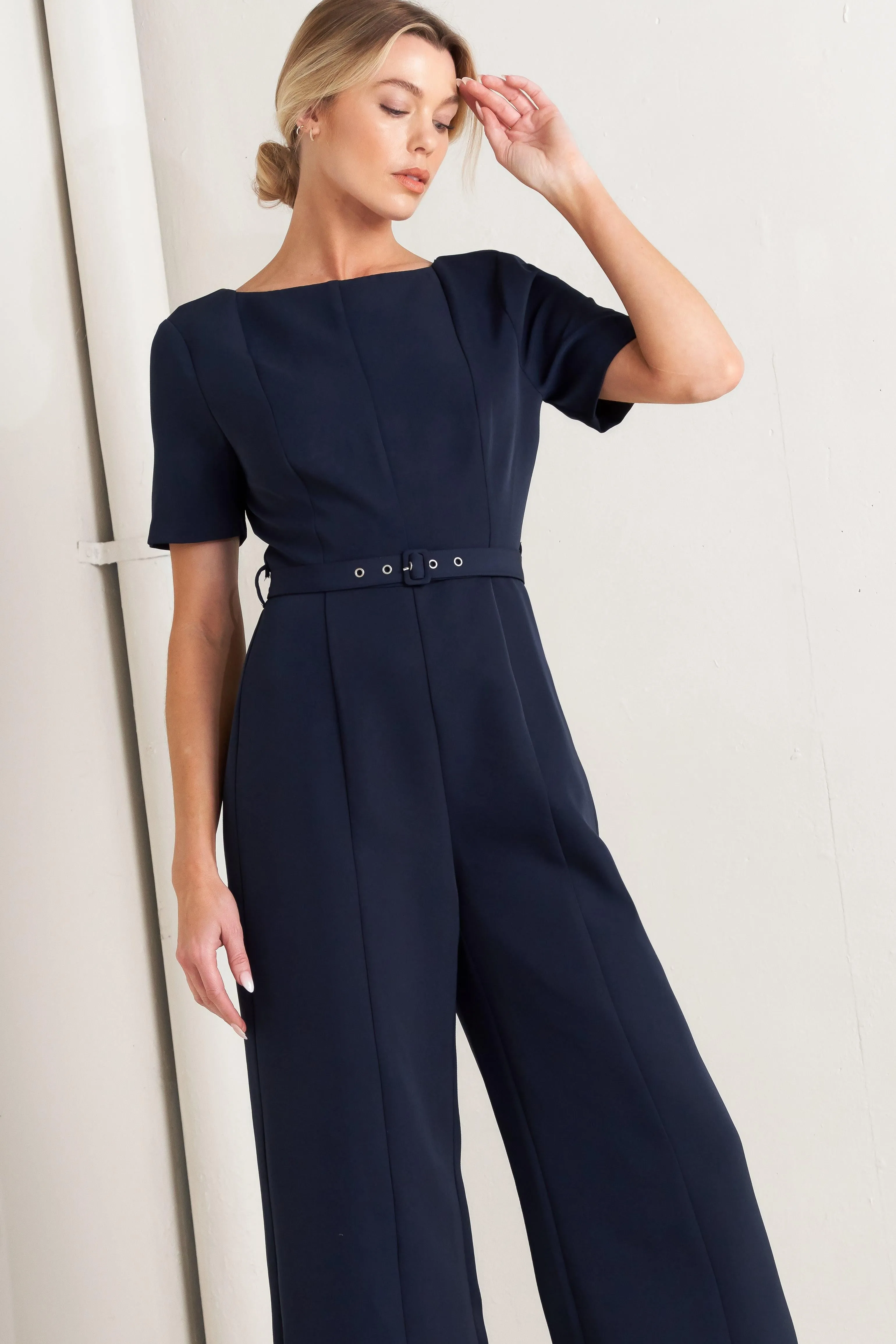 Forever Flattering Navy Woven Jumpsuit sold by Zulily product image thumbnail 3