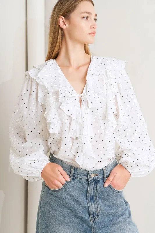 Made of Dreams Polka Dot Woven Top made by Flying Tomato