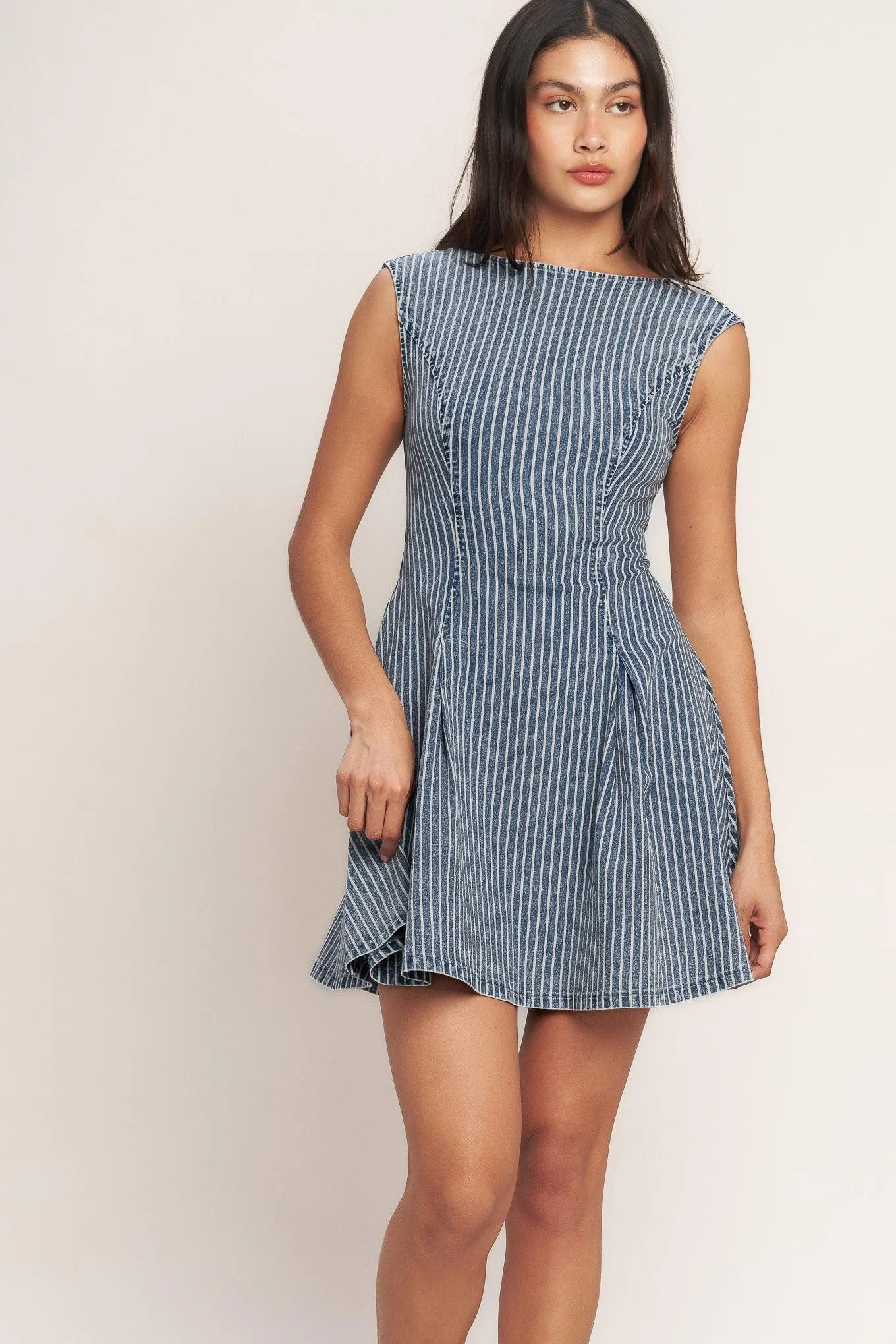 Perfectly Planned Striped Denim Mini Dress sold by Zulily product image thumbnail 5