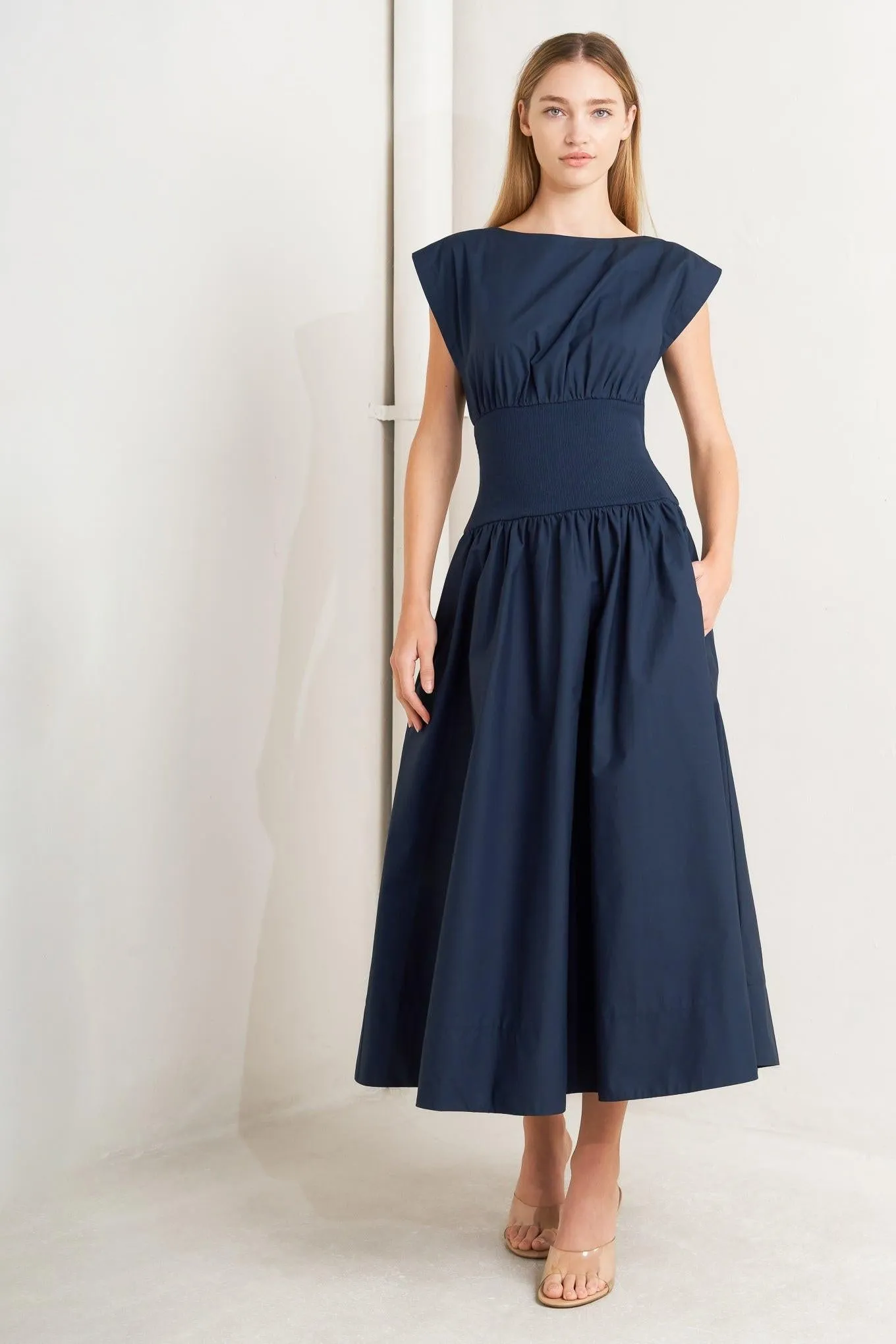 Dreamweaver Romantic Navy Woven Midi Dress sold by Zulily product image thumbnail 3