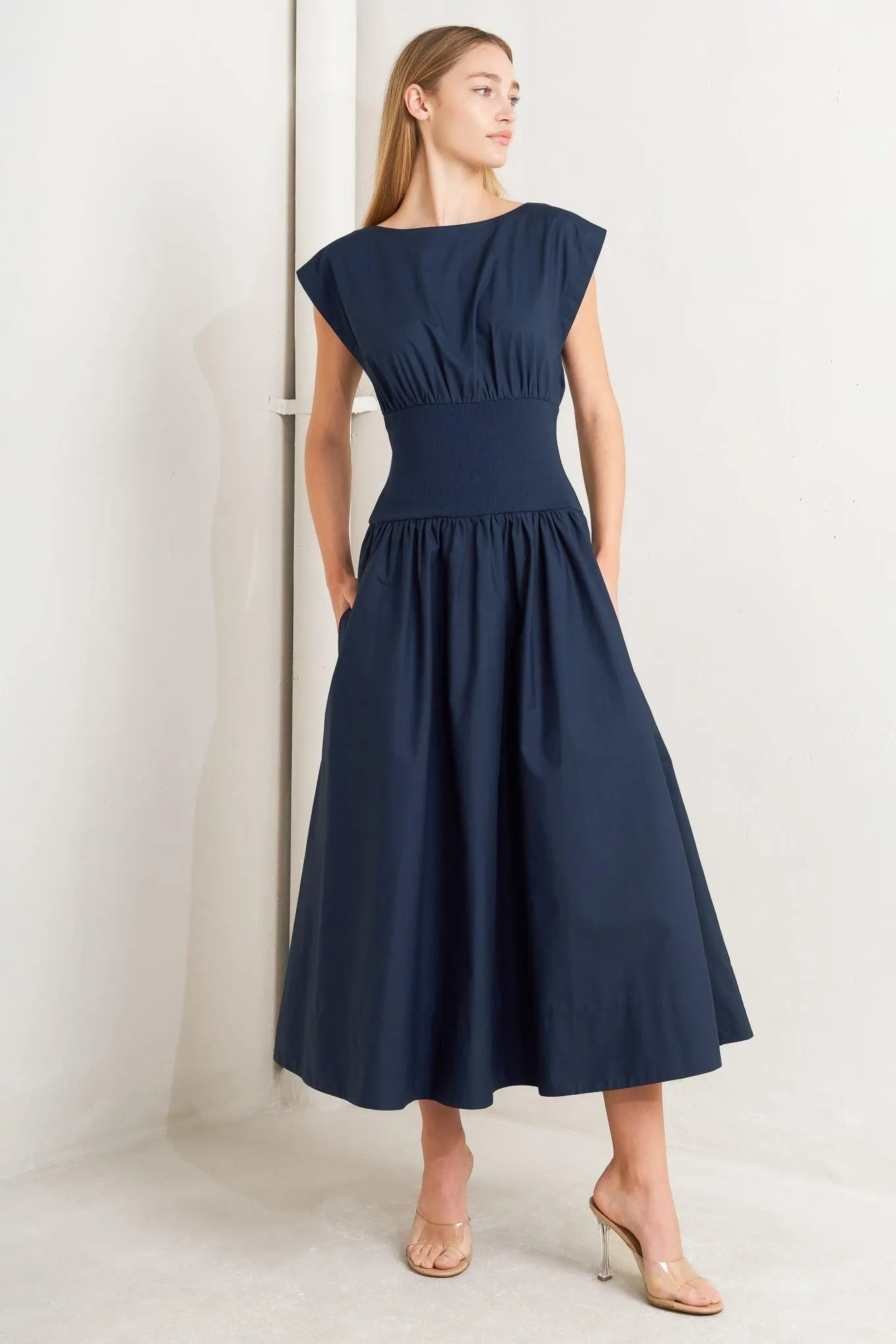 Dreamweaver Romantic Navy Woven Midi Dress sold by Zulily