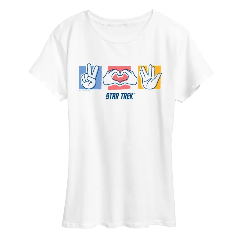 Star Trek - Hand Signs - Women's Short Sleeve Graphic T-Shirt made by Zulily