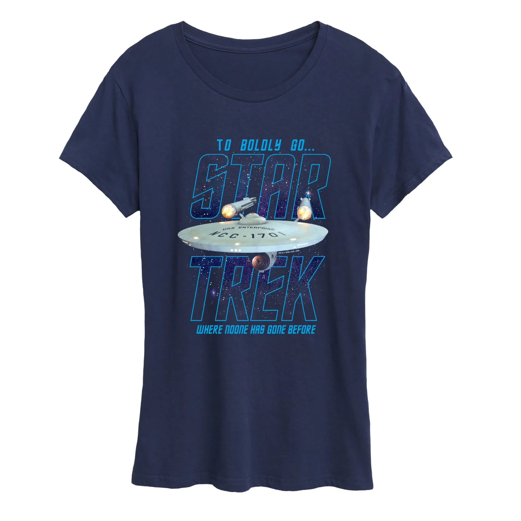 Star Trek - Boldly Go - Women's Short Sleeve Graphic T-Shirt sold by Zulily