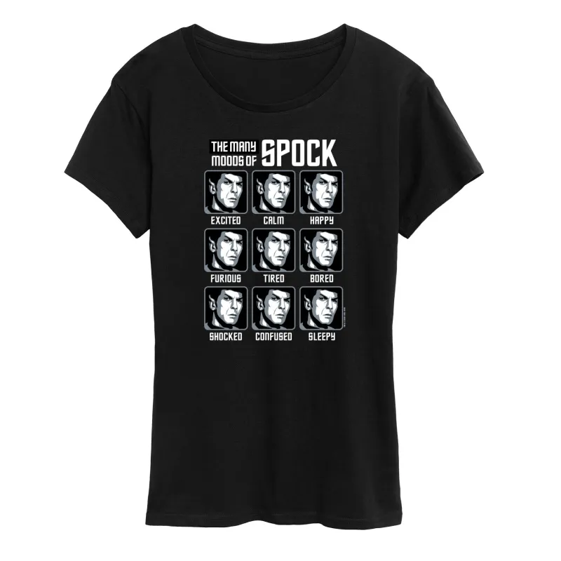 Star Trek - Spock Moods - Women's Short Sleeve Graphic T-Shirt made by Zulily