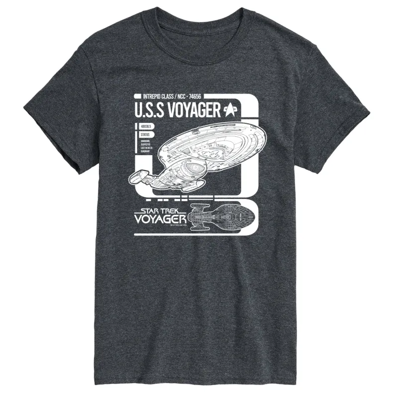 Star Trek - Voyager Schematic - Men's Short Sleeve Graphic T-Shirt made by Zulily