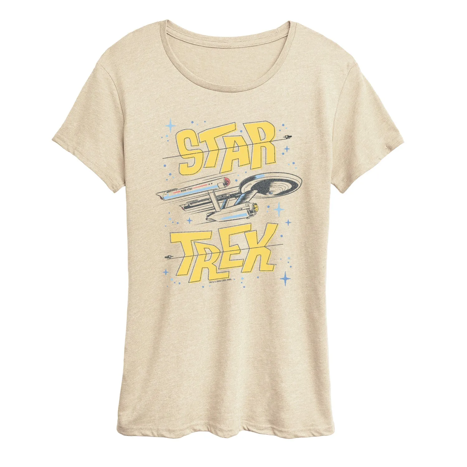 Star Trek - Ship and Stars - Women's Short Sleeve Graphic T-Shirt sold by Zulily product image thumbnail 2