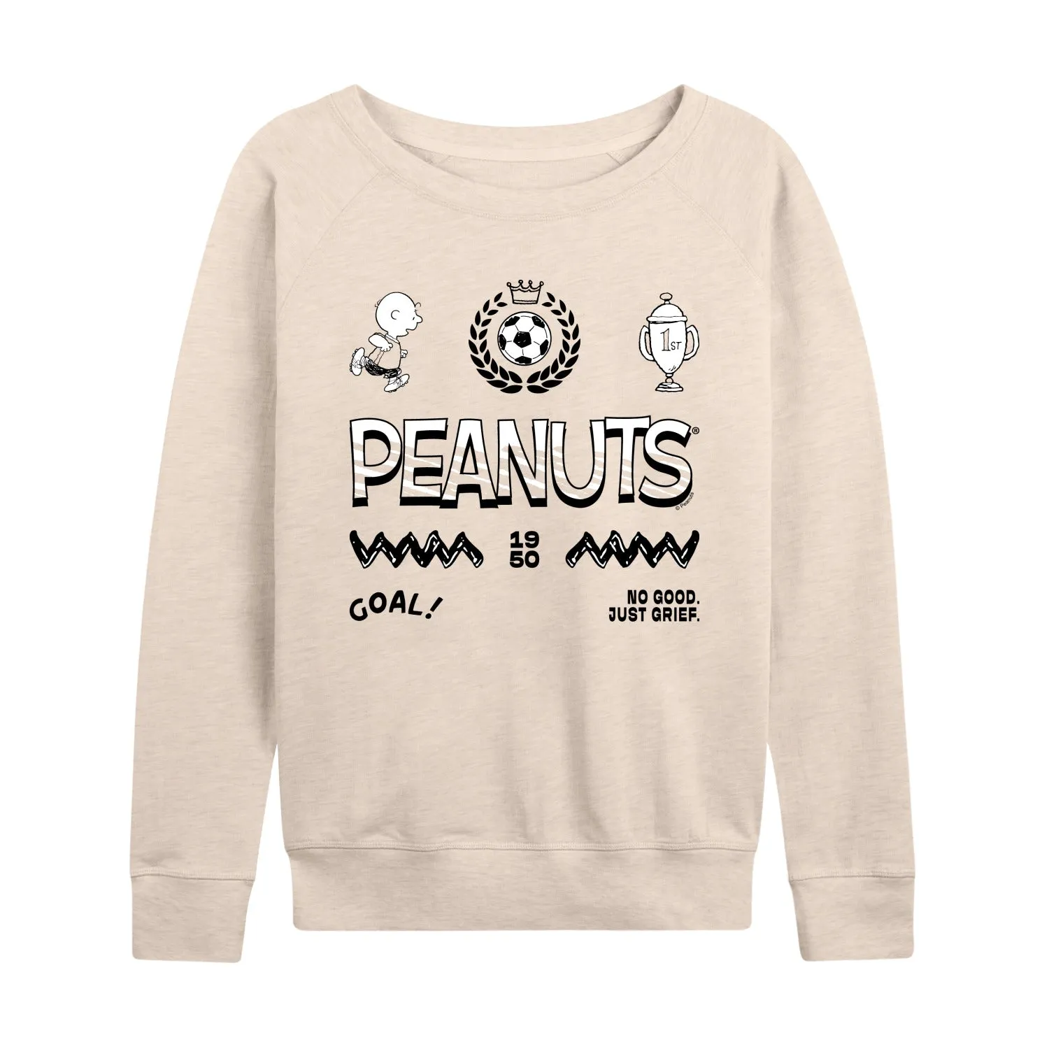 Peanuts - Charlie Brown Soccer Jersey - Women's French Terry Long Sleeve Pullover sold by Zulily