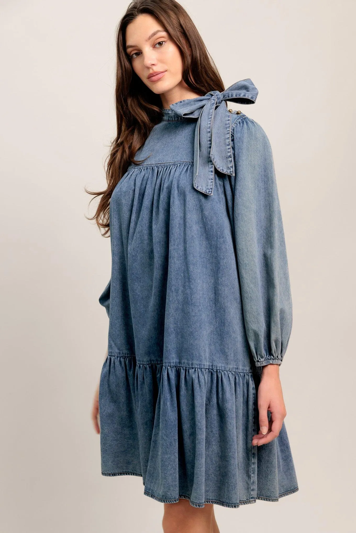 Common Ground Light Weight Denim Mini Dress sold by Zulily product image thumbnail 4