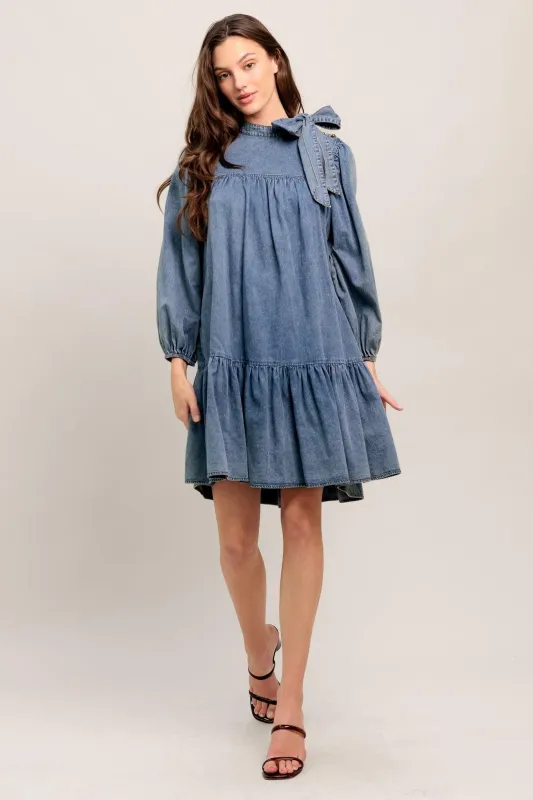 Common Ground Light Weight Denim Mini Dress made by Flying Tomato