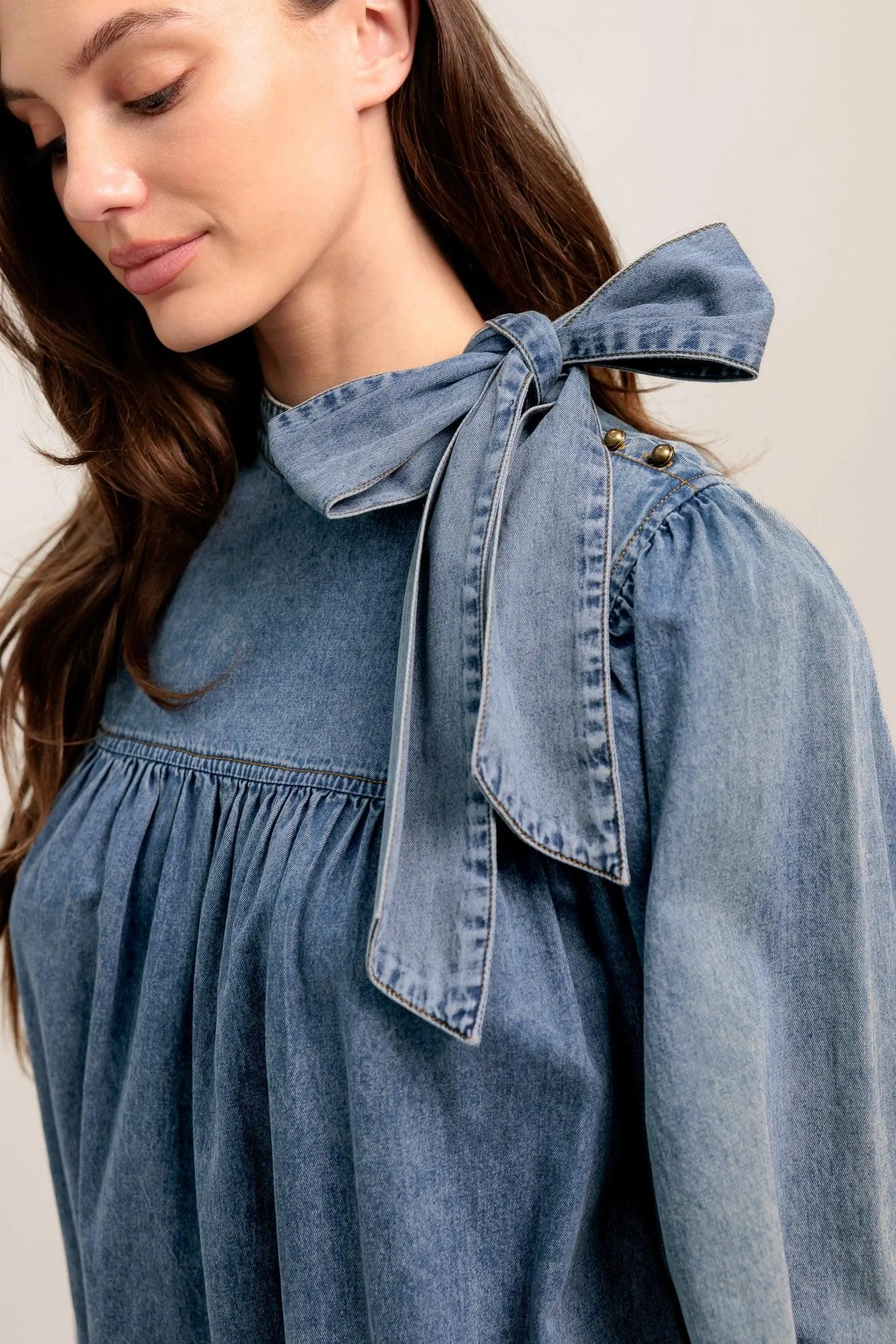 Common Ground Light Weight Denim Mini Dress sold by Zulily product image thumbnail 5