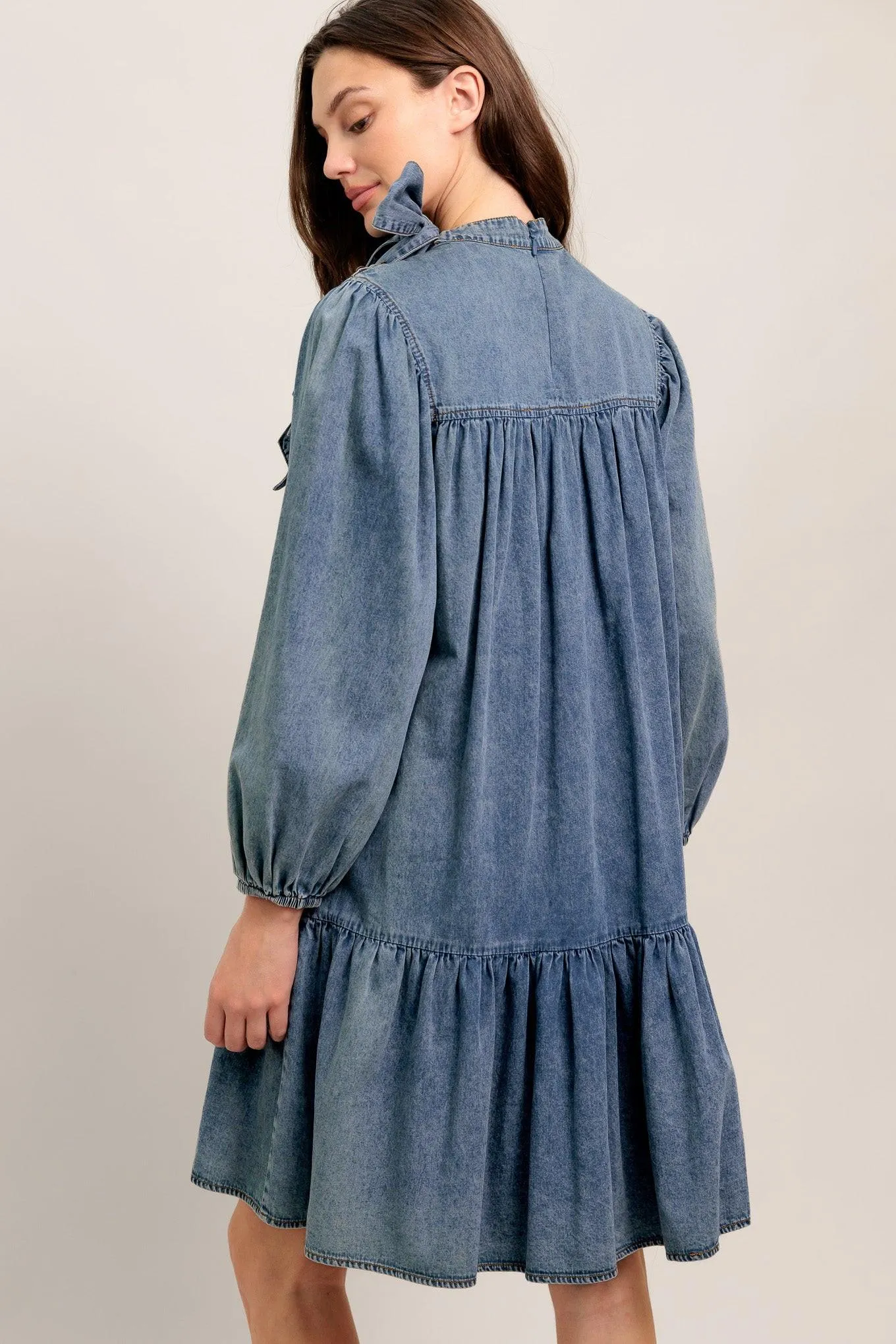 Common Ground Light Weight Denim Mini Dress sold by Zulily product image thumbnail 2