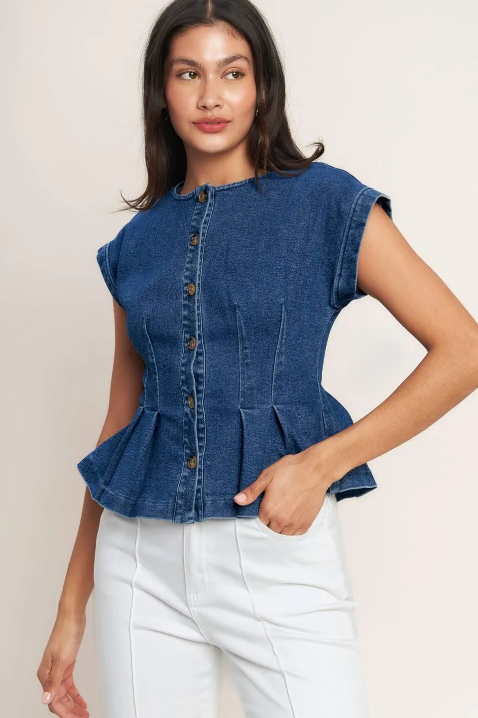 The One You Keep Denim Top sold by Zulily product image thumbnail 5